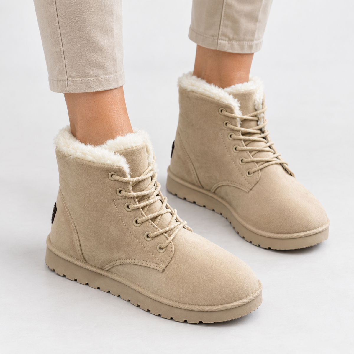 Dames Winterlaarzen Enkelhoog Pluche Voering Dempend Antislip Lichtgewicht