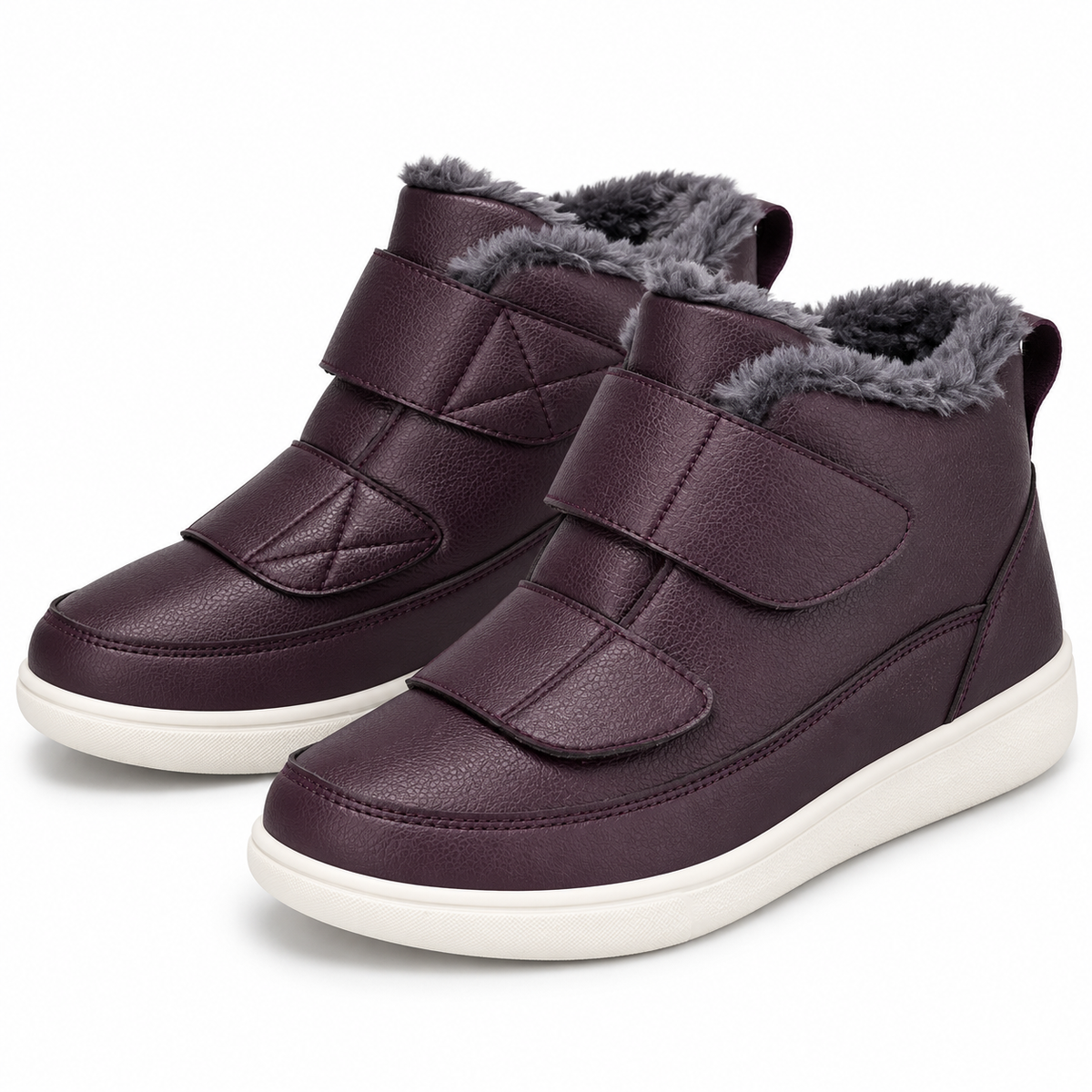 Dames Winter Enkelboots Extra Breed Pluche Voering Dubbele Klittenband