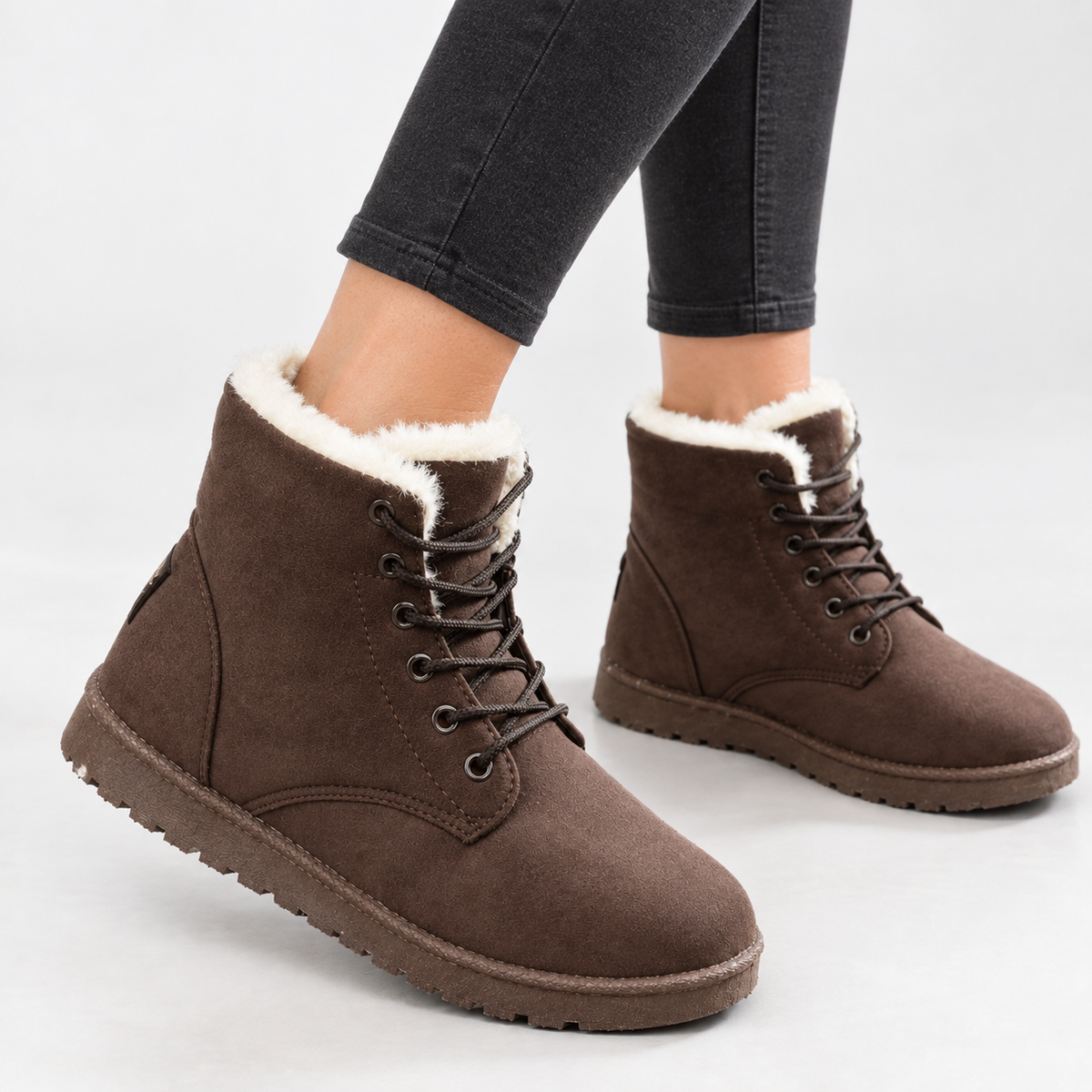 Dames Winterlaarzen Enkelhoog Pluche Voering Dempend Antislip Lichtgewicht