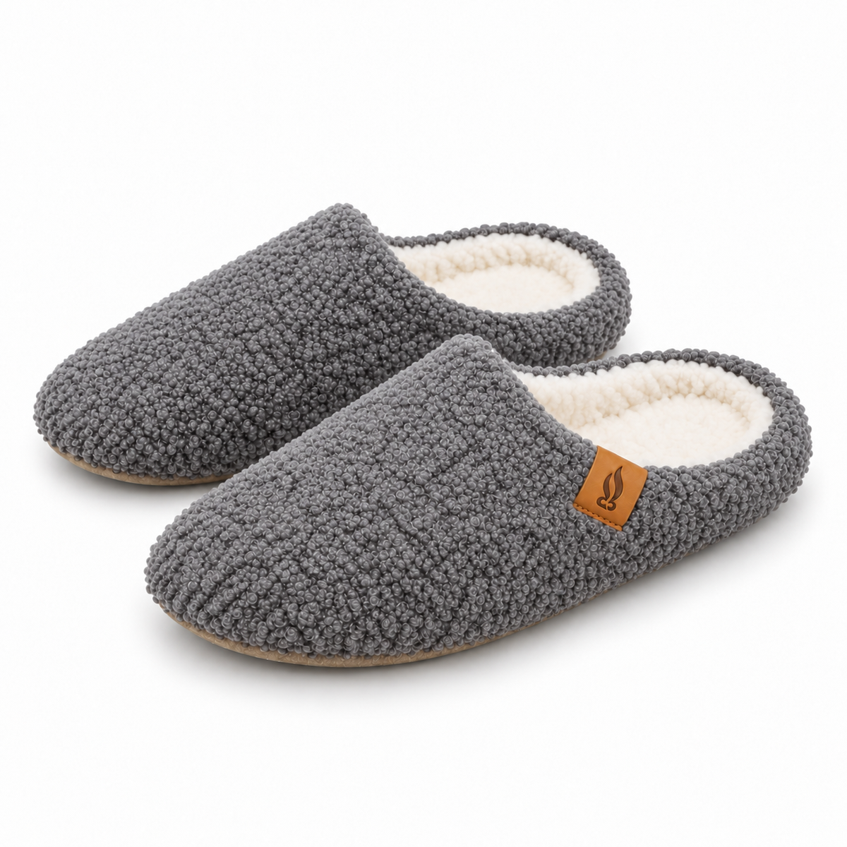 Dames Heren Warme Teddy Sloffen Instap Gevoerd Antislip Zool Winter