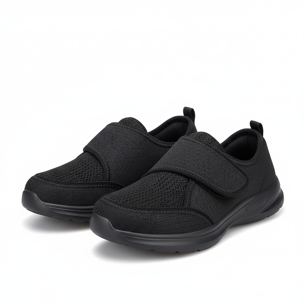 Dames en Heren Schoenen voor Brede en Gezwollen Voeten met Klittenband