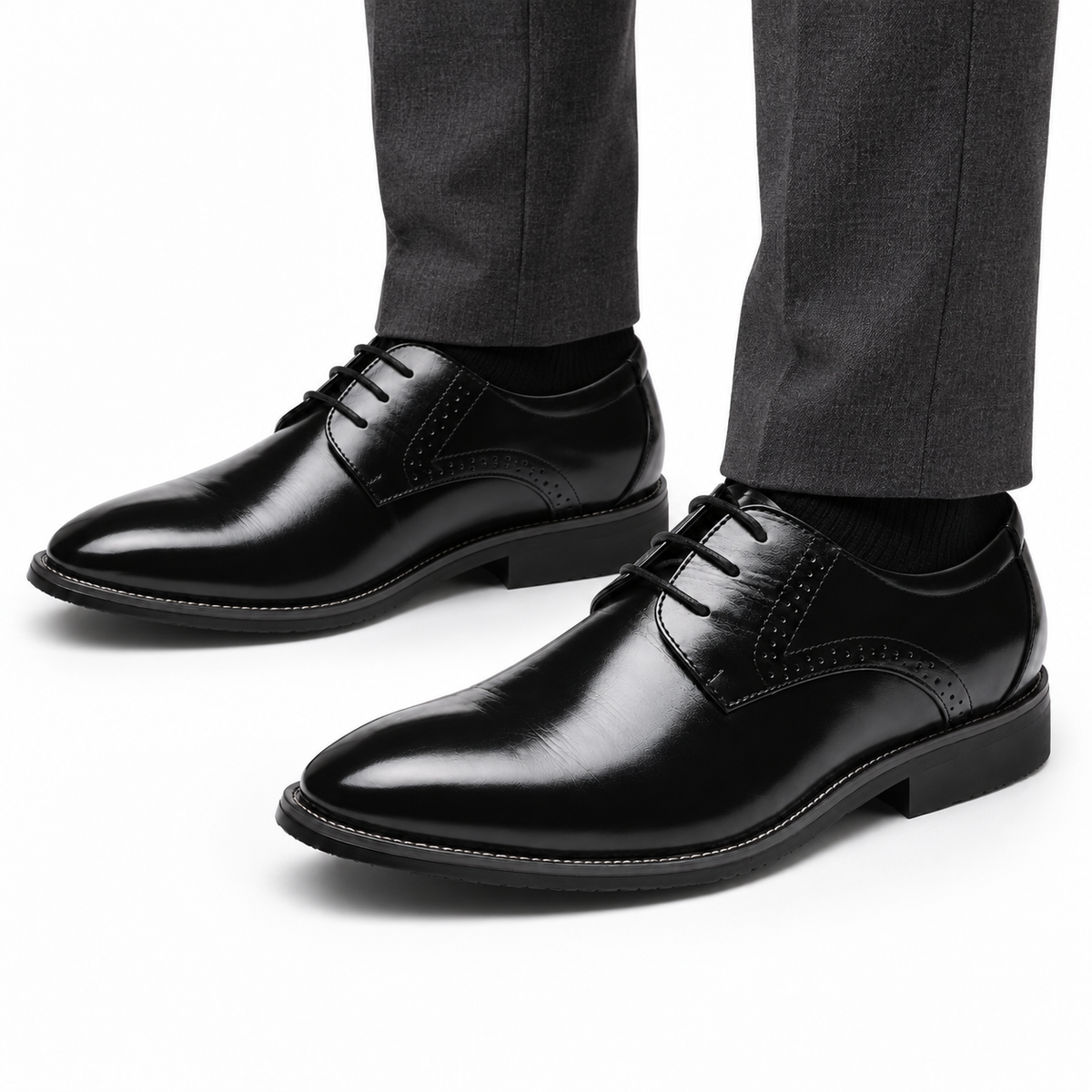 Heren Nette Veterschoenen Derby Brogue Glad Bovenwerk Formeel Zakelijk