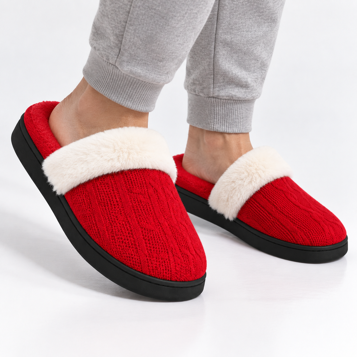 Dames Heren Pluche Huisslippers met Warme Voering en Dikke Antislip Zool Winter