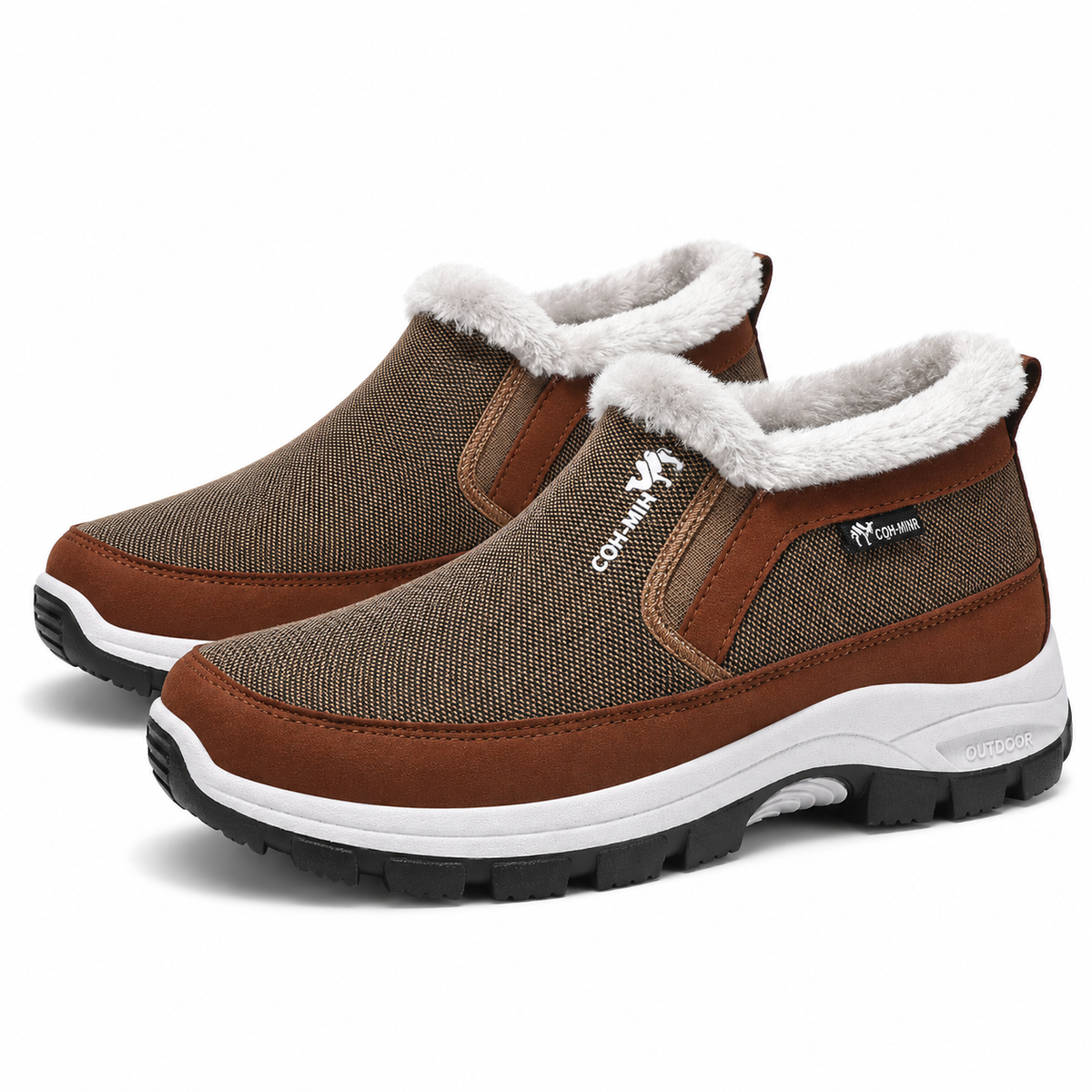 Heren Orthopedische Winter Instappers Warm Gevoerd Flexibele Zool
