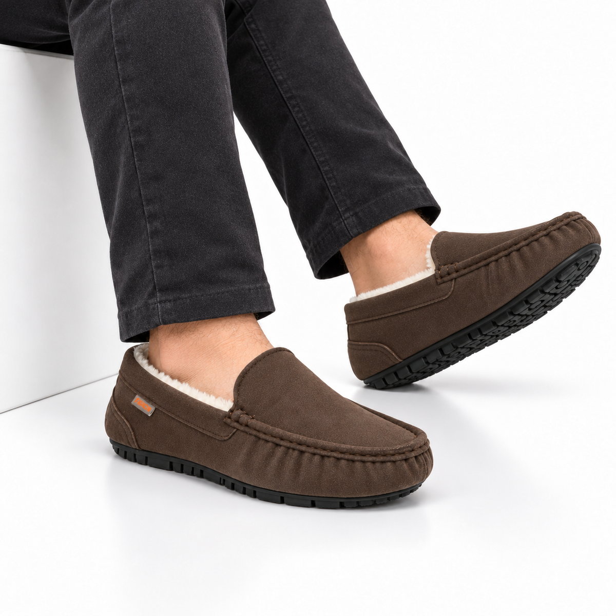 Heren Warme Loafer Pantoffels Zachte Pluche Voering Stevige Zool