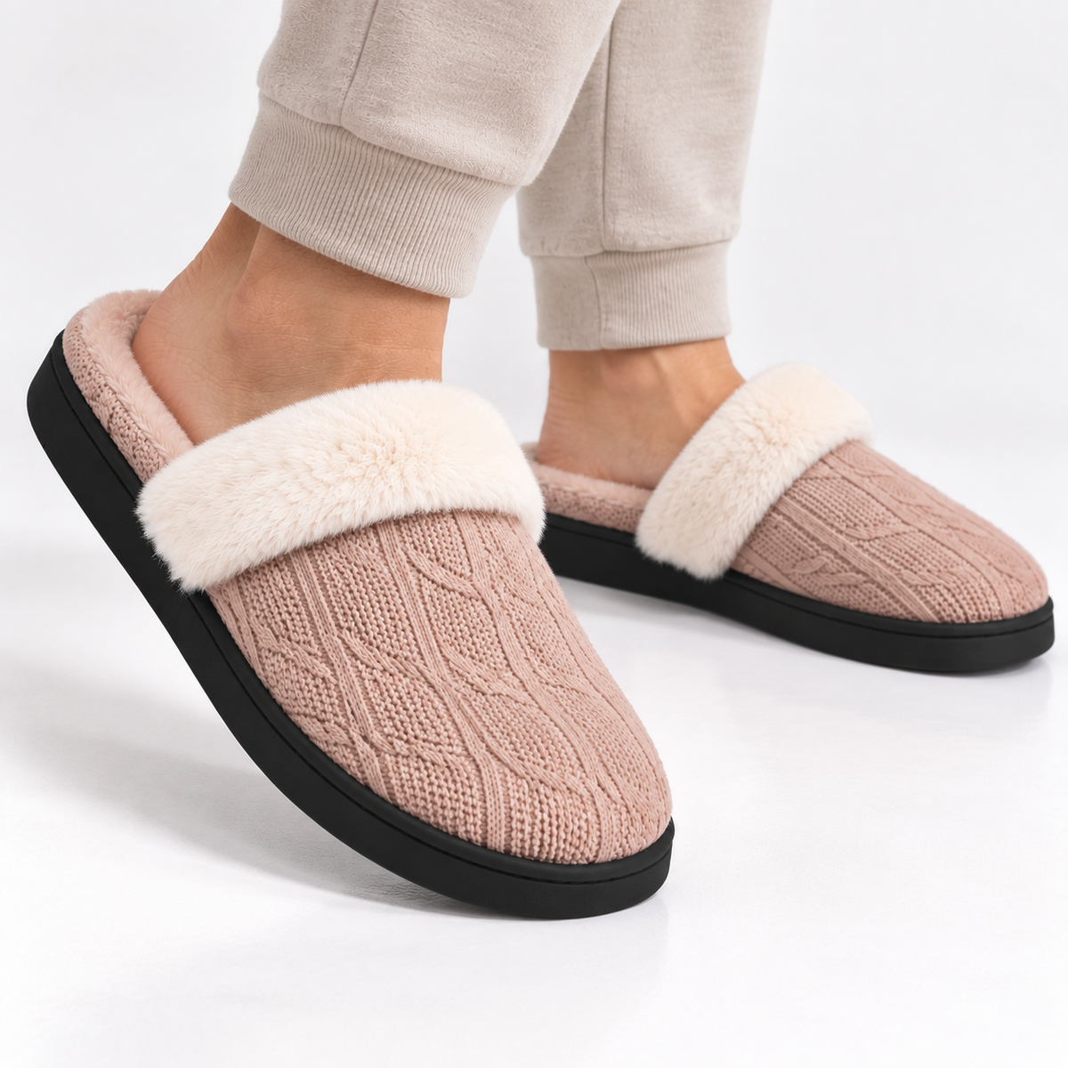 Dames Heren Pluche Huisslippers met Warme Voering en Dikke Antislip Zool Winter
