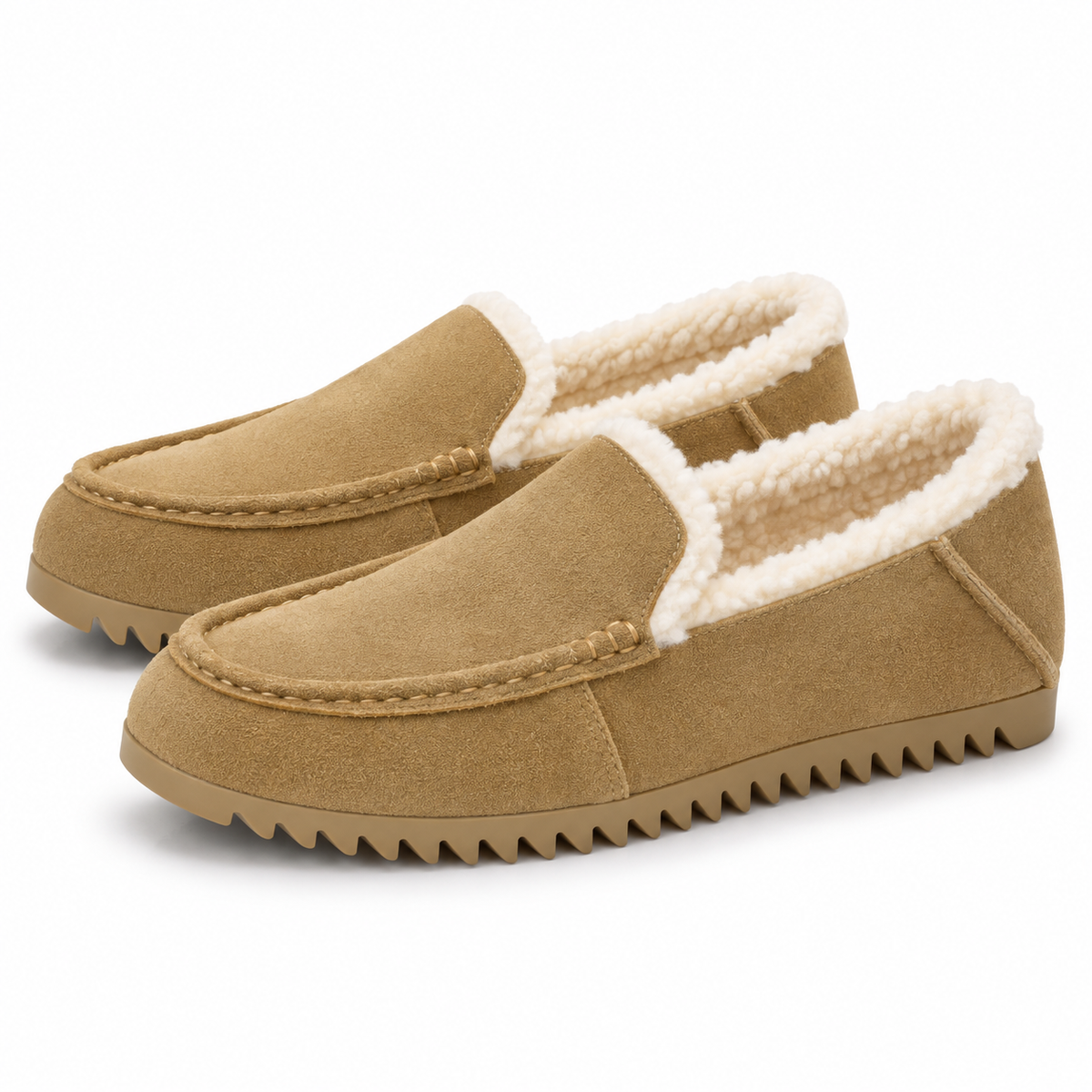 Dames Warm Gevoerde Loafers Mocassin Dikke Zool Antislip Winter
