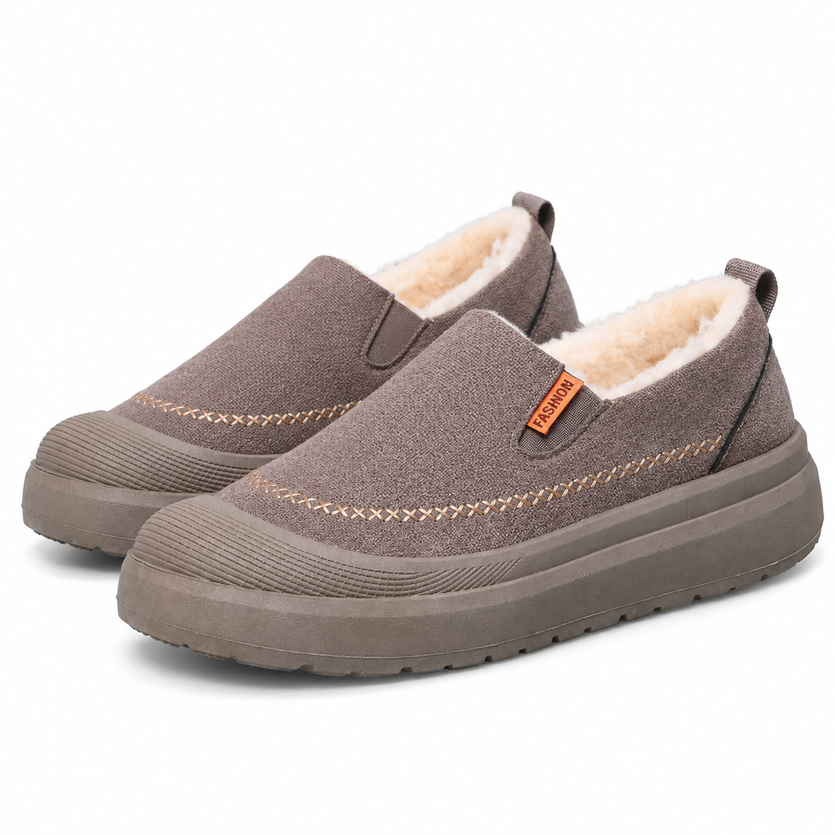 Heren Warm Gevoerde Instappers Dikke Zool Elastisch Antislip Winter