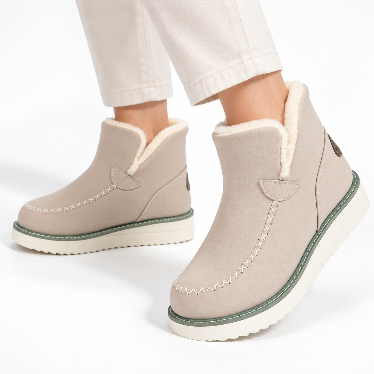 Dames Hoge Instappers Gevoerd Warm Flexibele Zool Lichtgewicht Herfst Winter