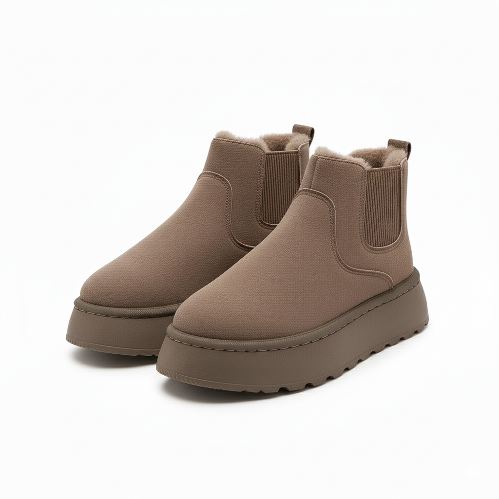 Dames Snowboots Chelsea Stijl Elastisch Platform Antislip Thermovoering Winter
