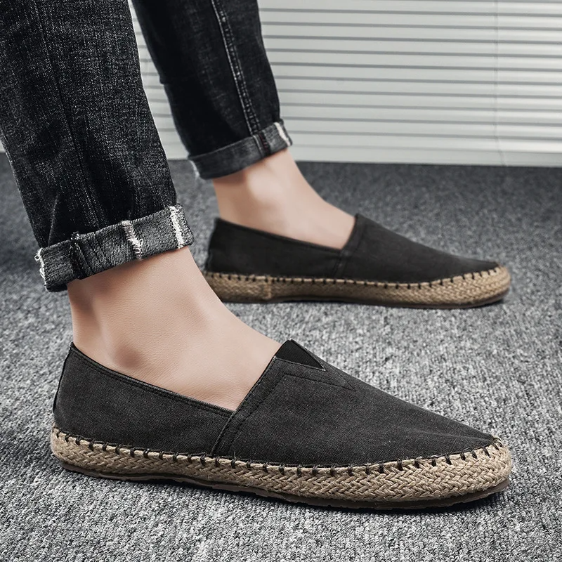Heren Canvas Espadrilles – Platte Loafers voor Lente en Zomer