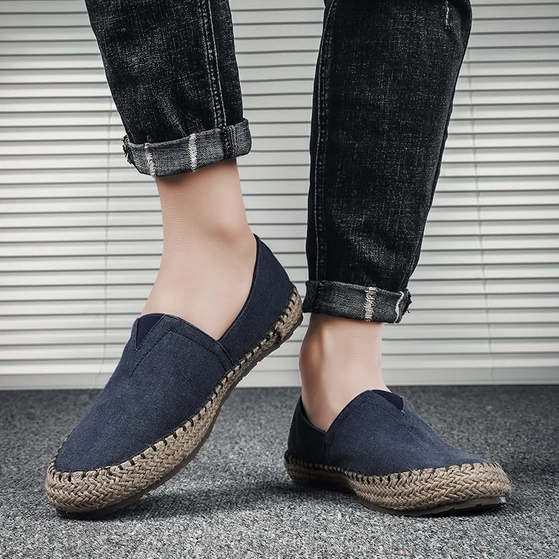 Heren Canvas Espadrilles – Platte Loafers voor Lente en Zomer