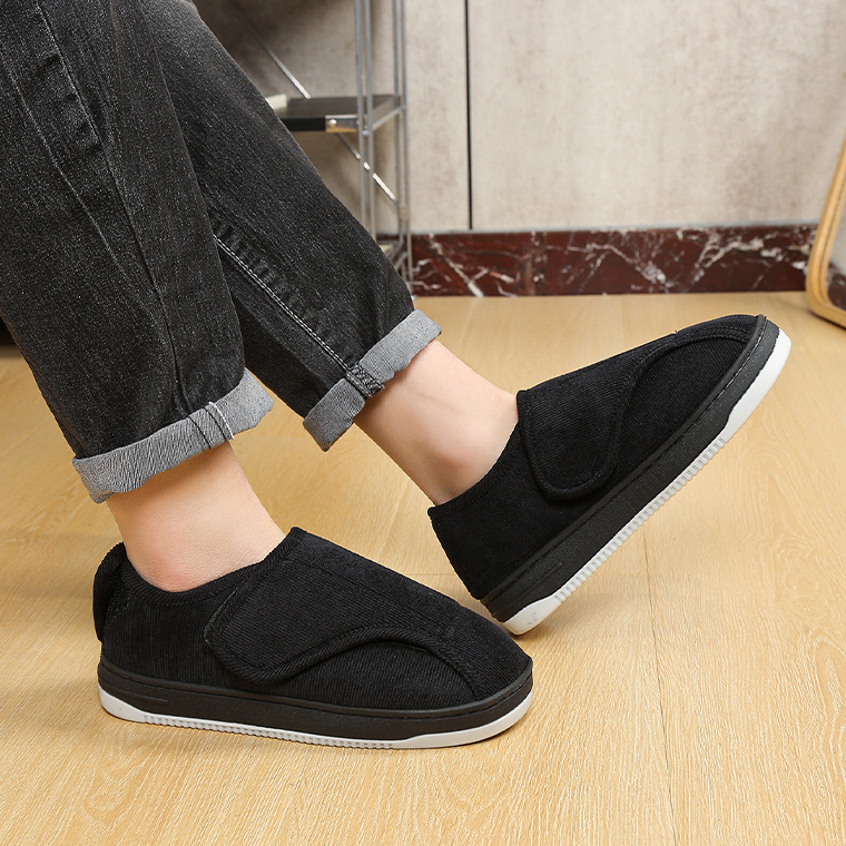 Dames Heren Extra Brede Sloffen Klittenband Antislip Lichtgewicht Binnen Buiten
