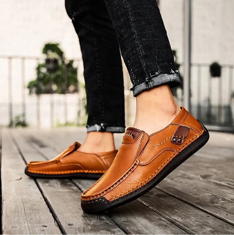 Heren Slip-on Loafers – Ademende Slip-On Italiaanse Rijschoenen