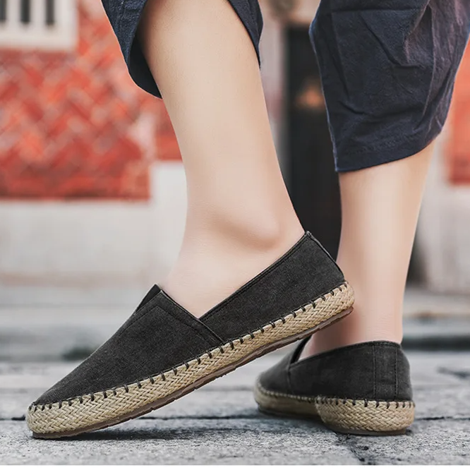 Heren Canvas Espadrilles – Platte Loafers voor Lente en Zomer