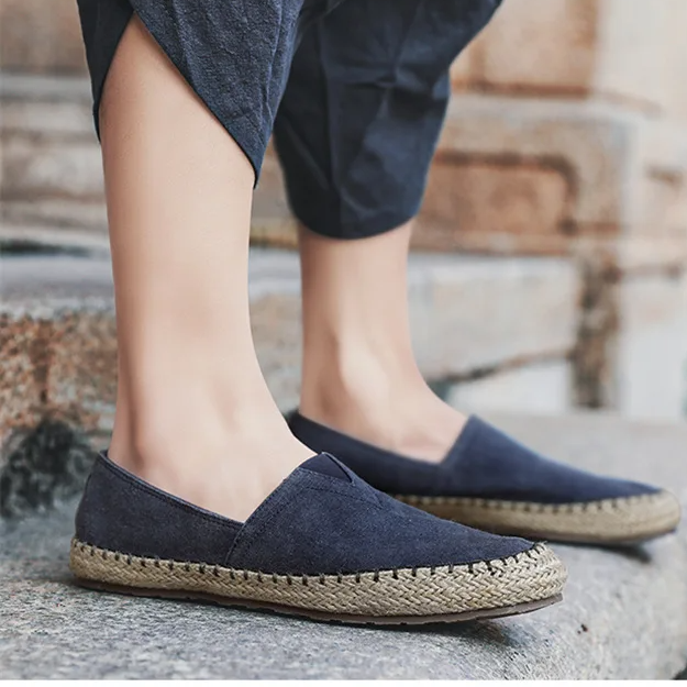 Heren Canvas Espadrilles – Platte Loafers voor Lente en Zomer