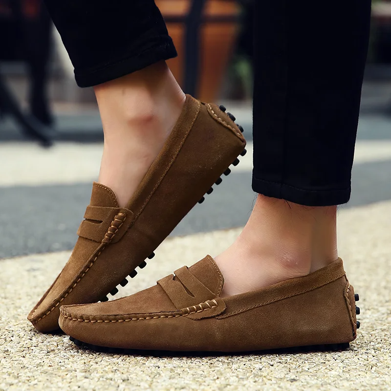 Heren Suède Loafers Instap Binnenzool Antislip Zool Casual