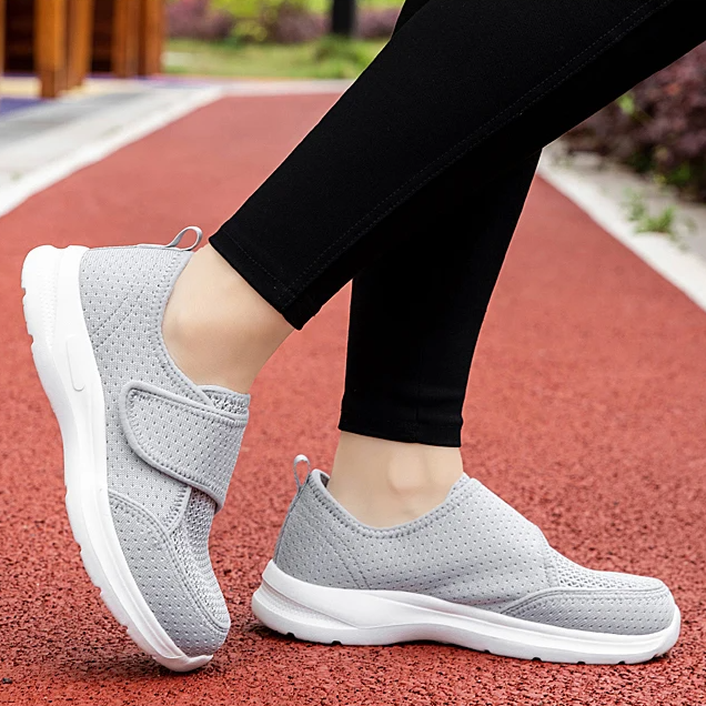 Dames en Heren Schoenen voor Brede en Gezwollen Voeten met Klittenband