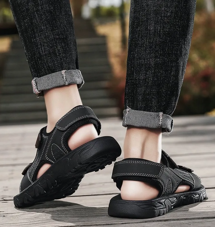 Heren Sandalen Ademend Lichtgewicht Antislip Klittenband Zomer Casual Gebruik