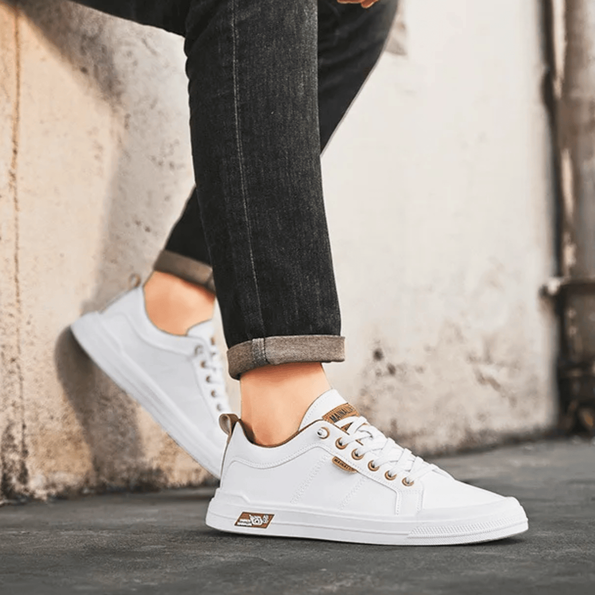 Heren Sneakers Lage Schacht Veters Metalen Oogjes Dikke Zool Casual Dagelijks