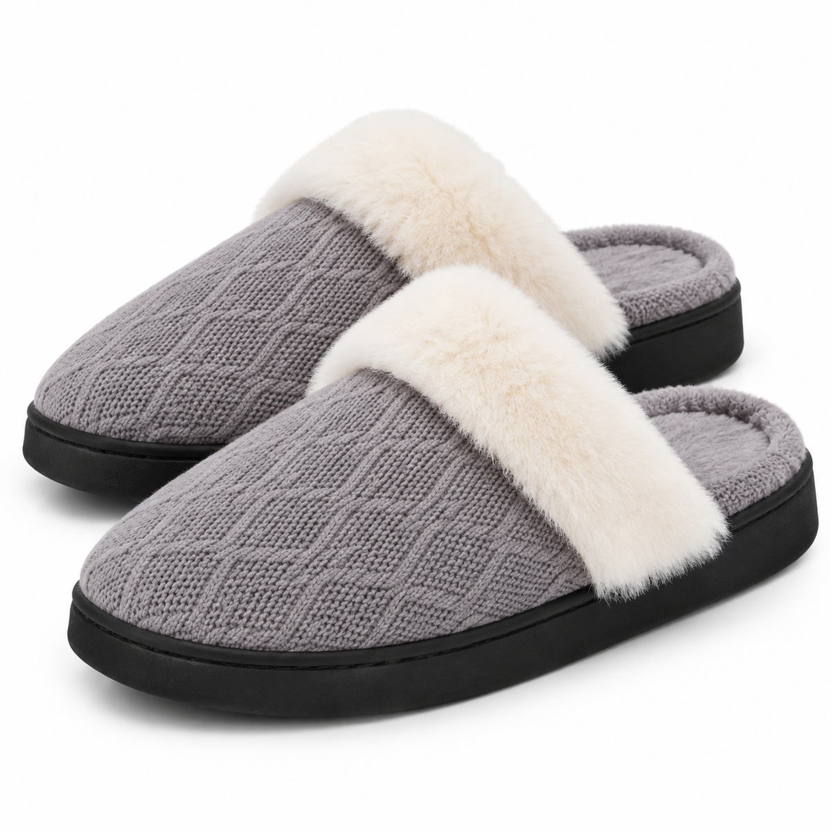 Dames Heren Pluche Huisslippers met Warme Voering en Dikke Antislip Zool Winter