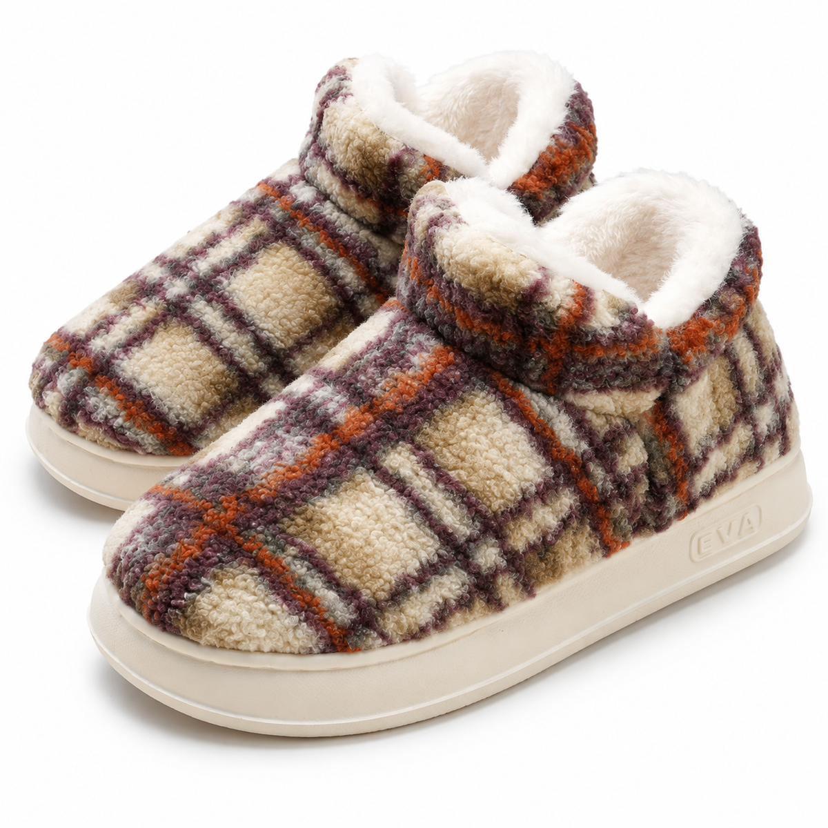 Dames Heren Katoenen Huisslippers met Pluche Voering en Dikke Antislip Zool Winter
