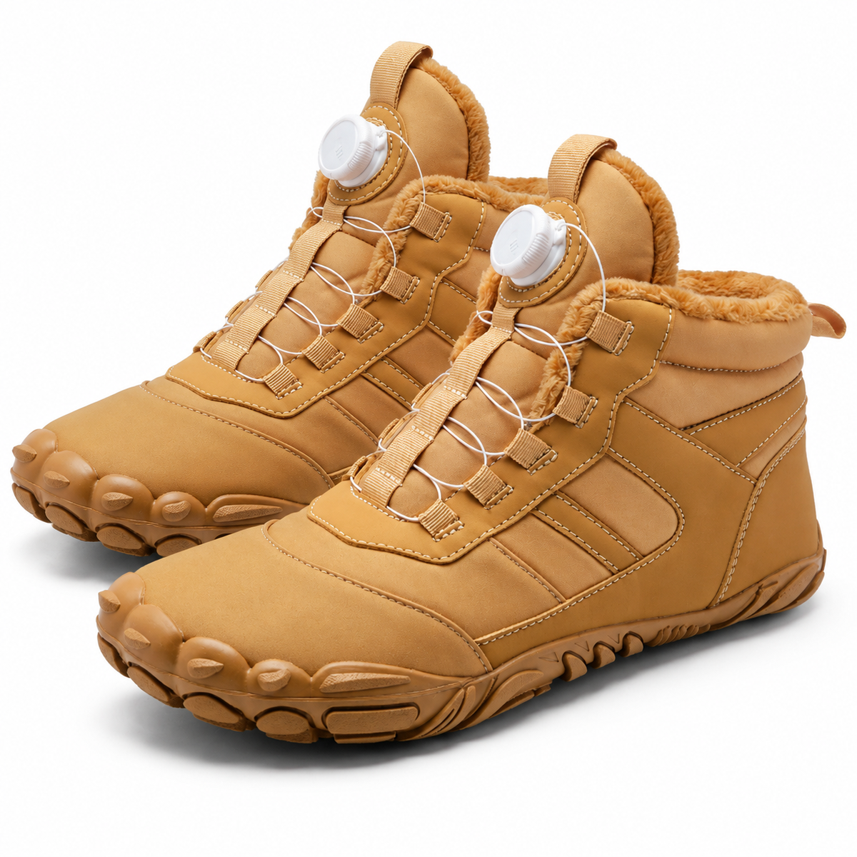 Dames Heren Barefoot Snowboots Fleece Voering Draaiknop Waterafstotend Antislip