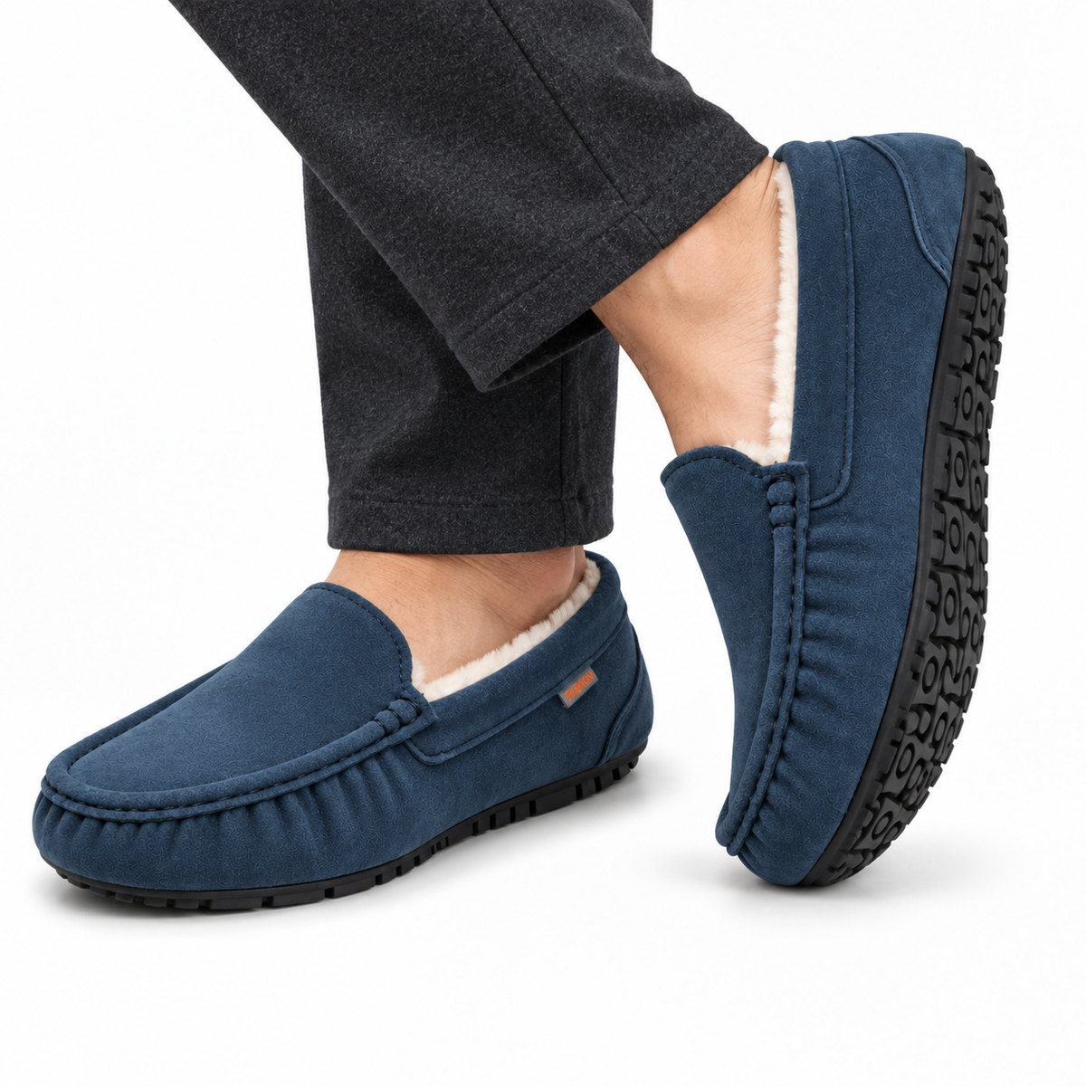 Heren Warme Loafer Pantoffels Zachte Pluche Voering Stevige Zool