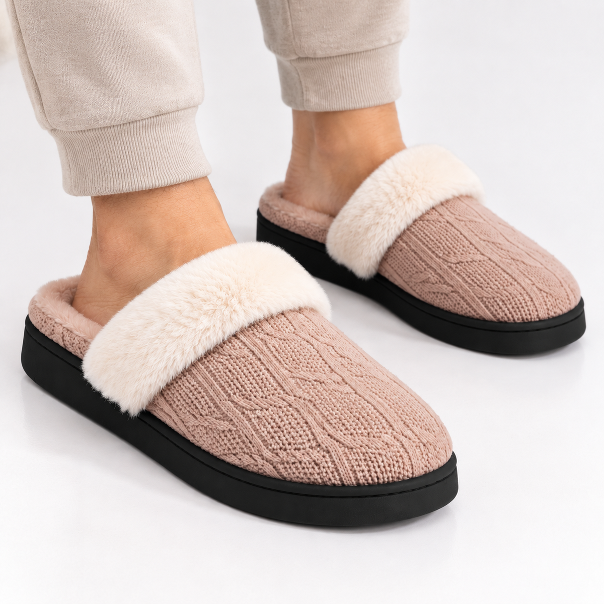 Dames Heren Pluche Huisslippers met Warme Voering en Dikke Antislip Zool Winter