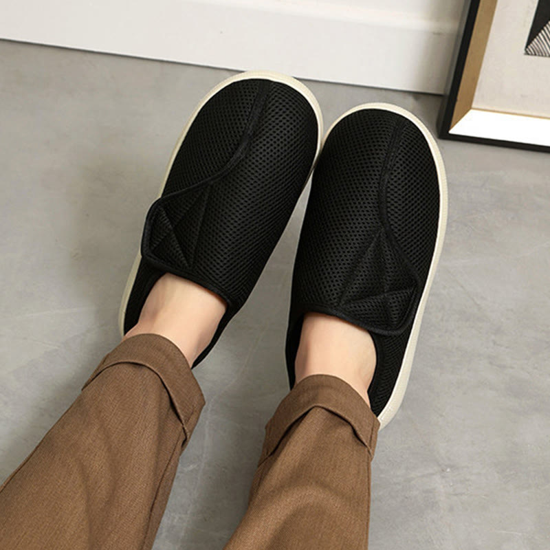 Dames Heren Brede Mesh Pantoffels Klittenband Ademend Lichtgewicht Binnen Buiten