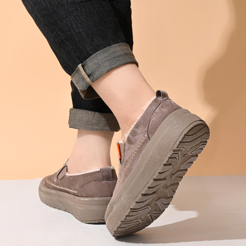 Heren Warm Gevoerde Instappers Dikke Zool Elastisch Antislip Winter