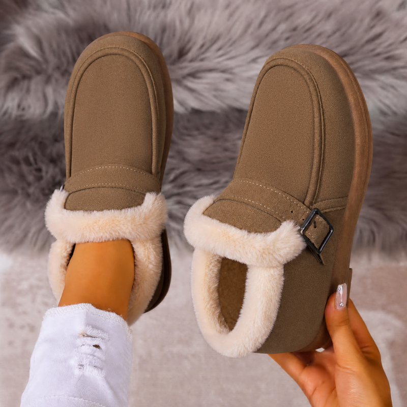 Dames Warm Gevoerde Enkellaarsjes Gesp Antislip Lichtgewicht Winter