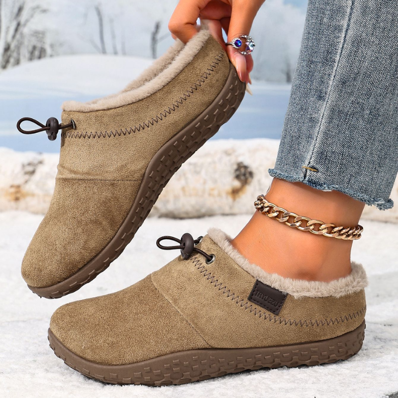 Dames Warme Pantoffels Elastisch Aantrekbaar Pluche Voering Winter
