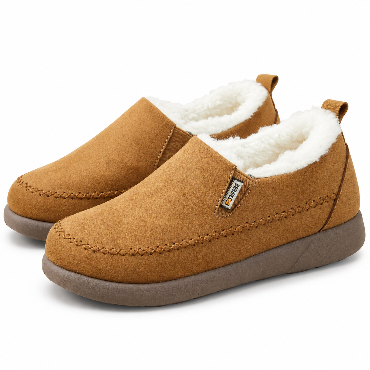 Dames Lage Slip-On Winterboots met Warme Fleece Voering en Dempende Zool