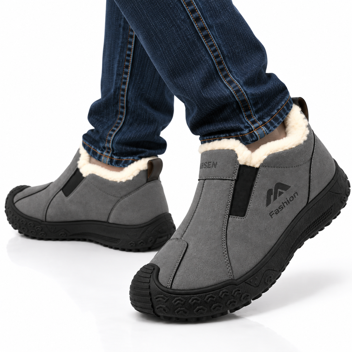 Heren Gevoerde Winterschoenen Instap Warm Suèdelook Antislip Zool Winter