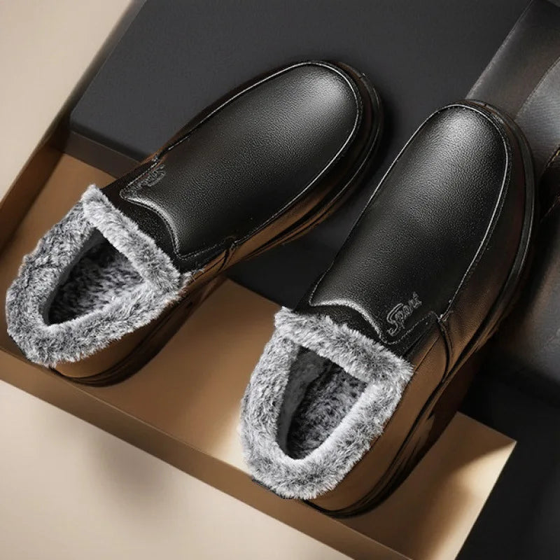 Heren Instap Winterboots Warme Voering Waterafstotend Antislip Zonder Veters
