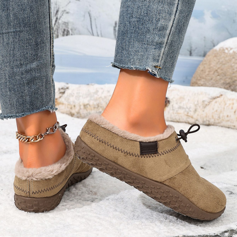 Dames Warme Pantoffels Elastisch Aantrekbaar Pluche Voering Winter