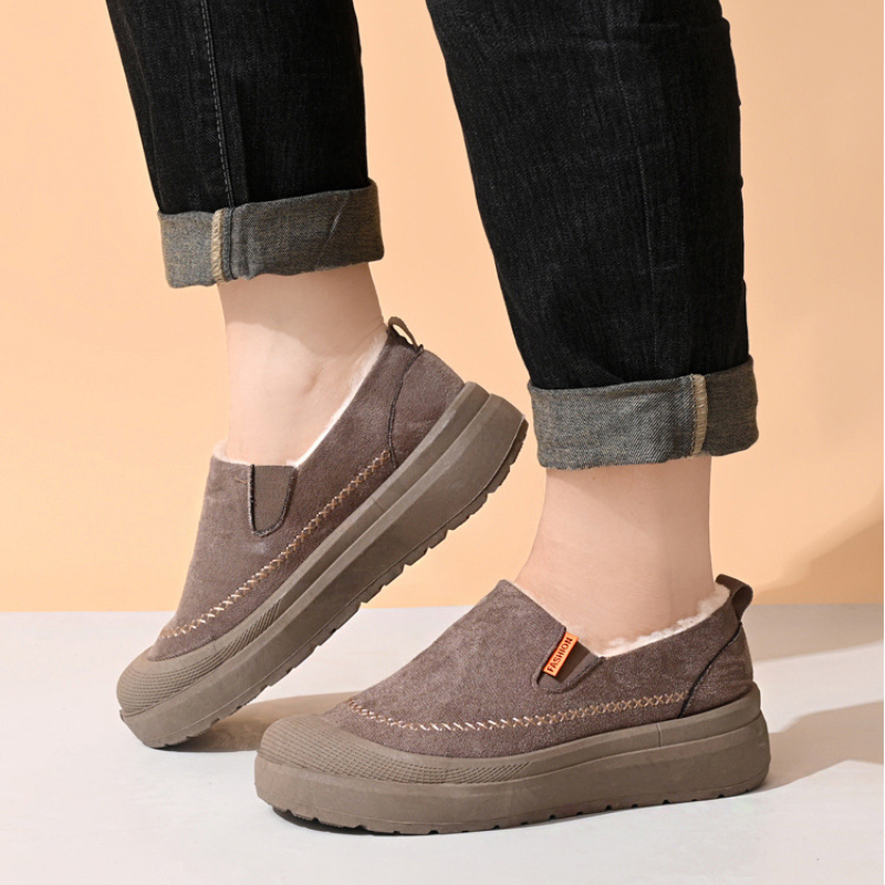 Heren Warm Gevoerde Instappers Dikke Zool Elastisch Antislip Winter