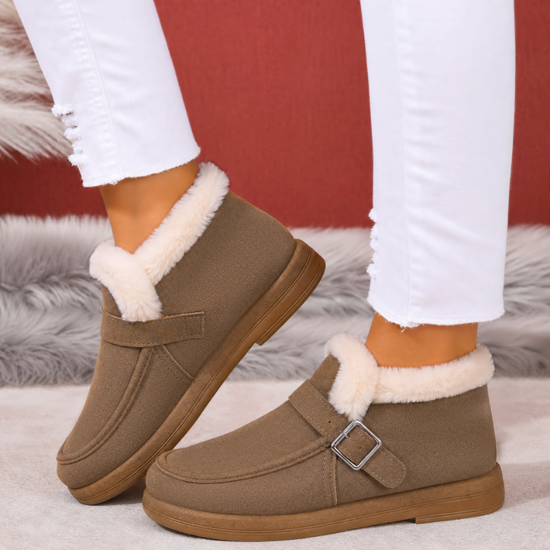 Dames Warm Gevoerde Enkellaarsjes Gesp Antislip Lichtgewicht Winter