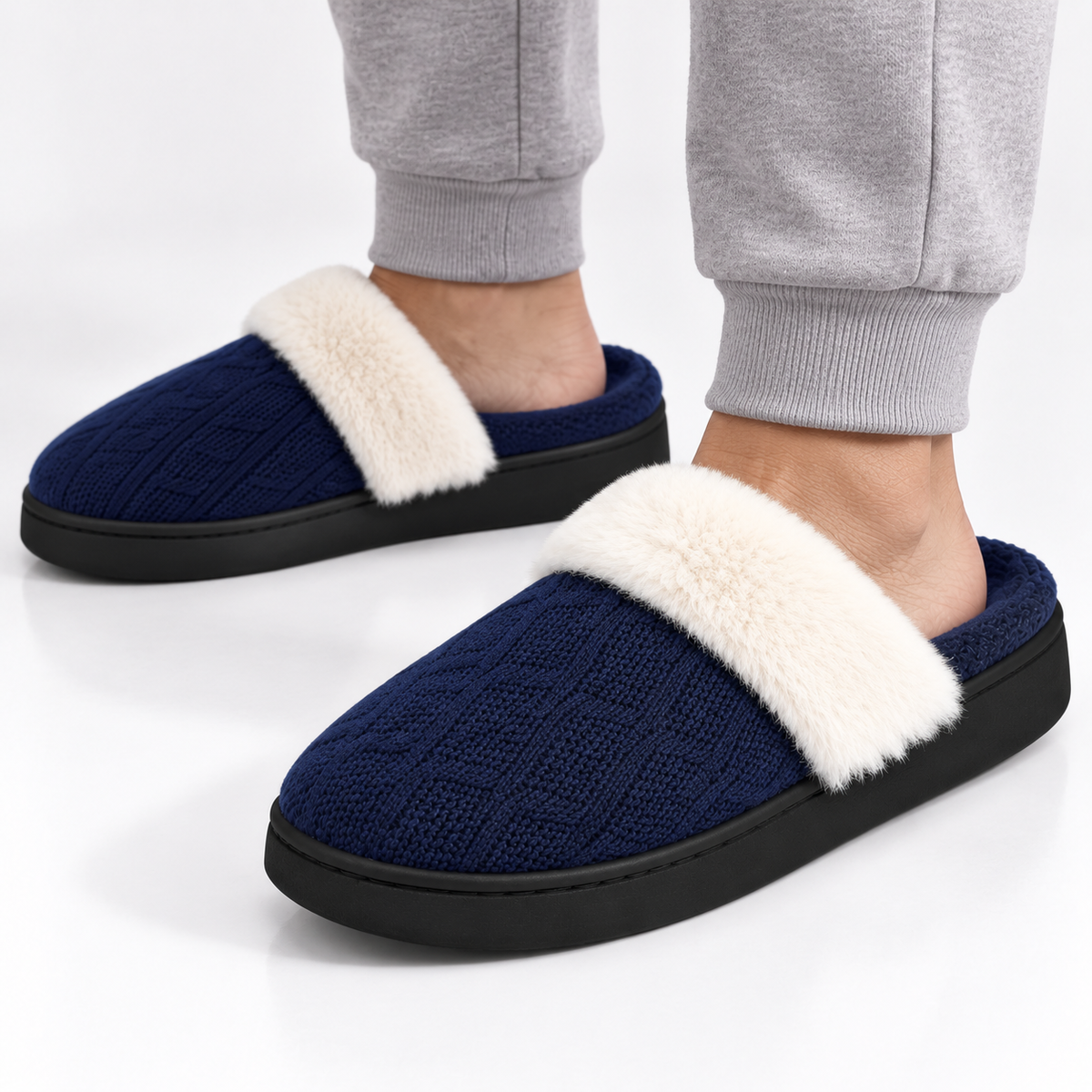 Dames Heren Pluche Huisslippers met Warme Voering en Dikke Antislip Zool Winter