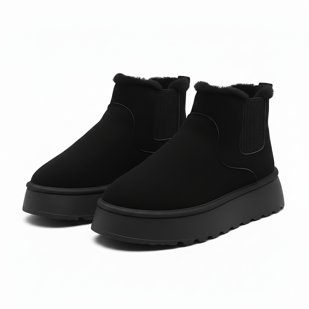 Dames Snowboots Chelsea Stijl Elastisch Platform Antislip Thermovoering Winter