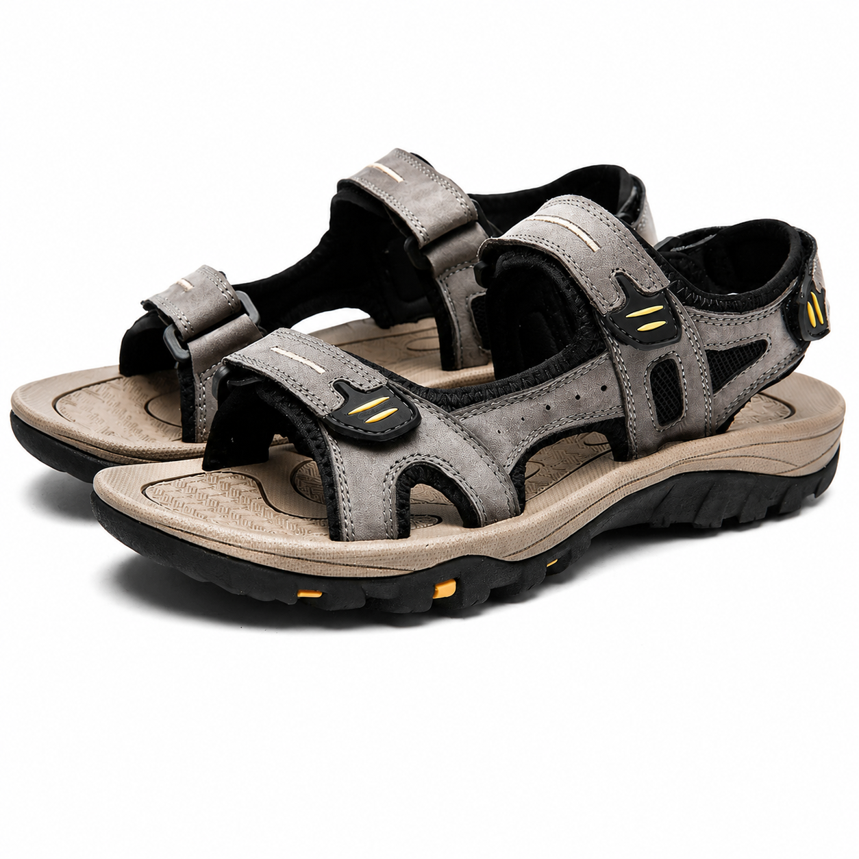 Herensandalen Leer Klittenband Dempende Zool Antislip Strand Zomer