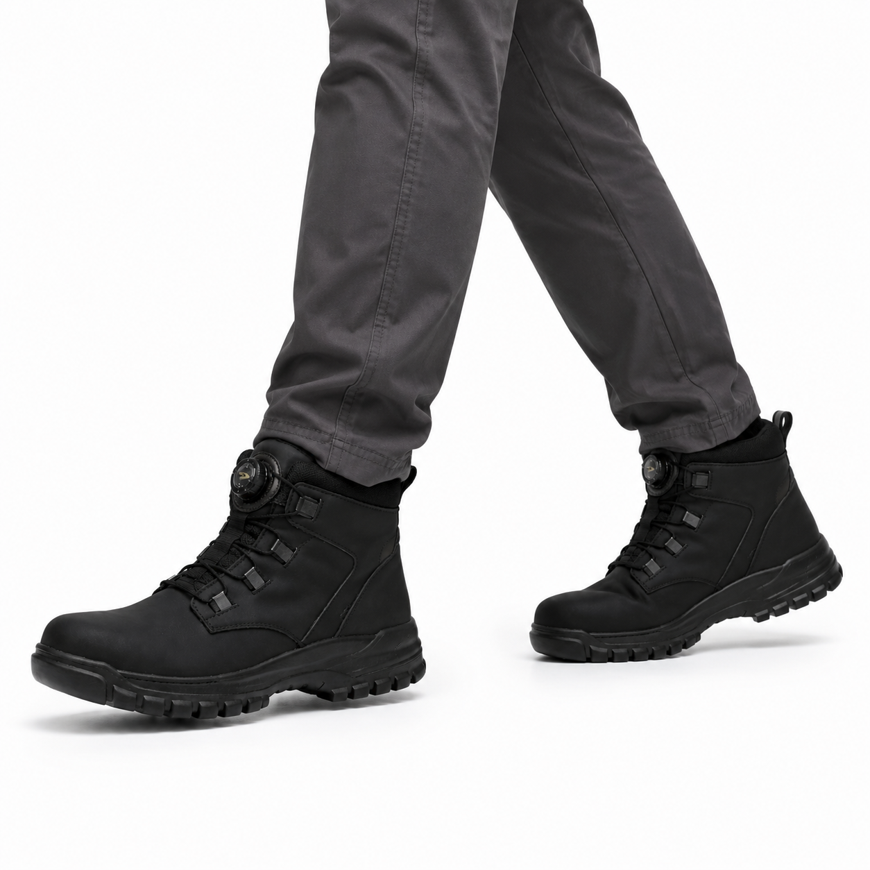 Heren Hoge Werkschoenen Stalen Neus Draaiknop Waterbestendig Antislip Zool