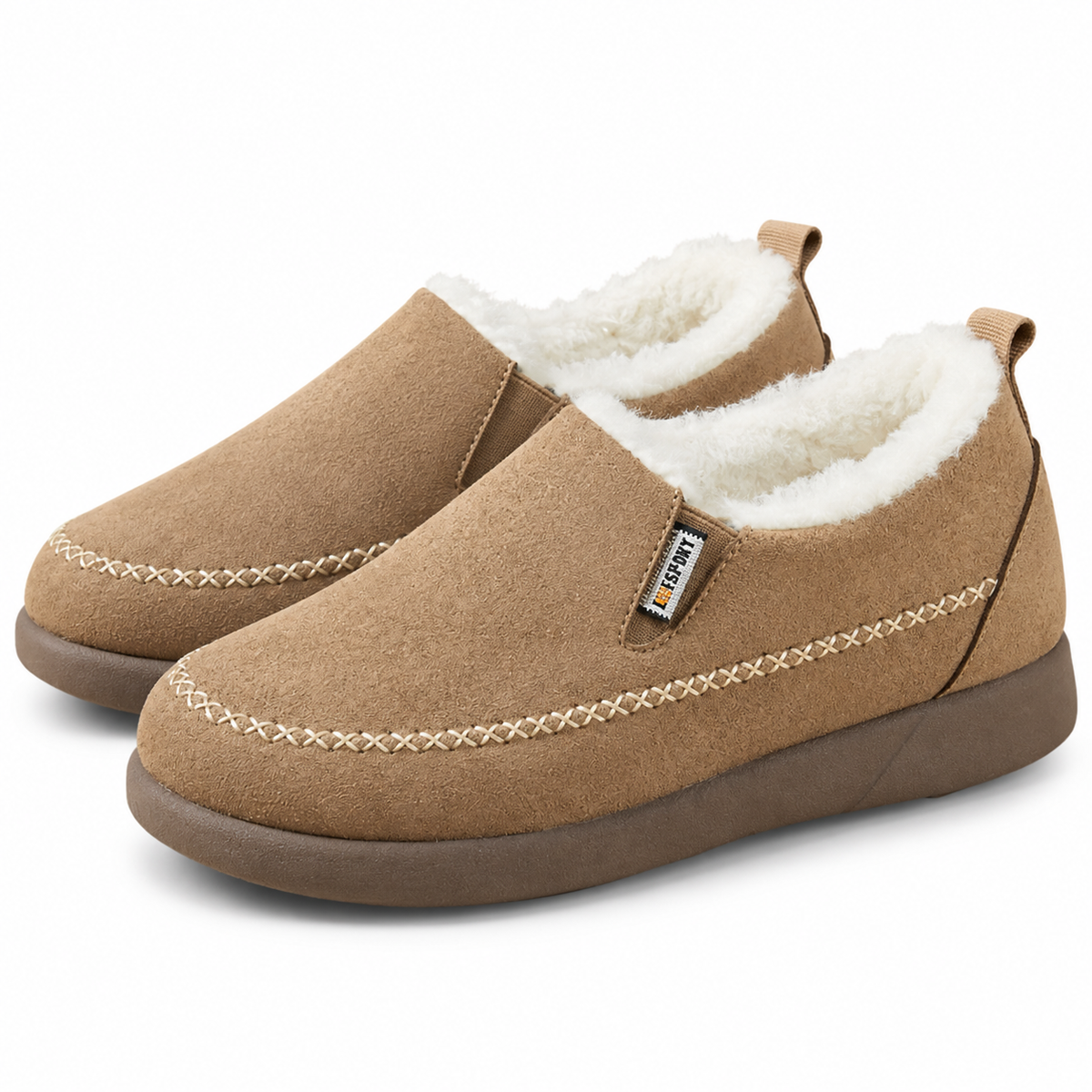 Dames Lage Slip-On Winterboots met Warme Fleece Voering en Dempende Zool