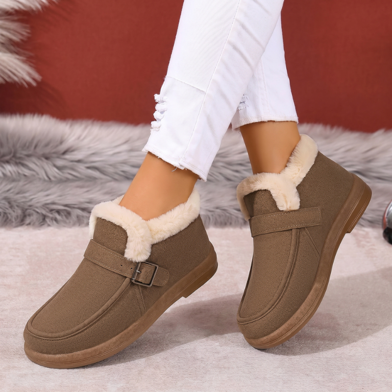 Dames Warm Gevoerde Enkellaarsjes Gesp Antislip Lichtgewicht Winter