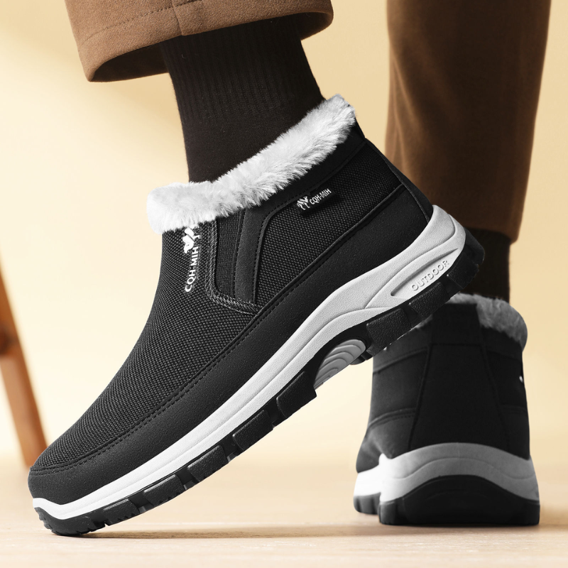 Heren Orthopedische Winter Instappers Warm Gevoerd Flexibele Zool
