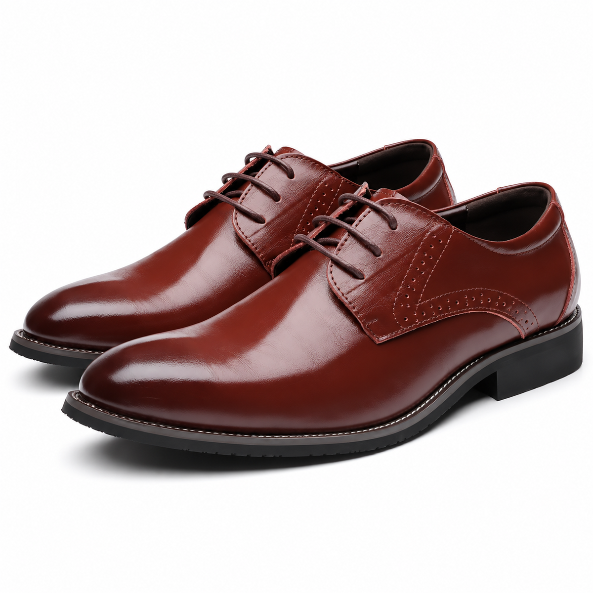 Heren Nette Veterschoenen Derby Brogue Glad Bovenwerk Formeel Zakelijk
