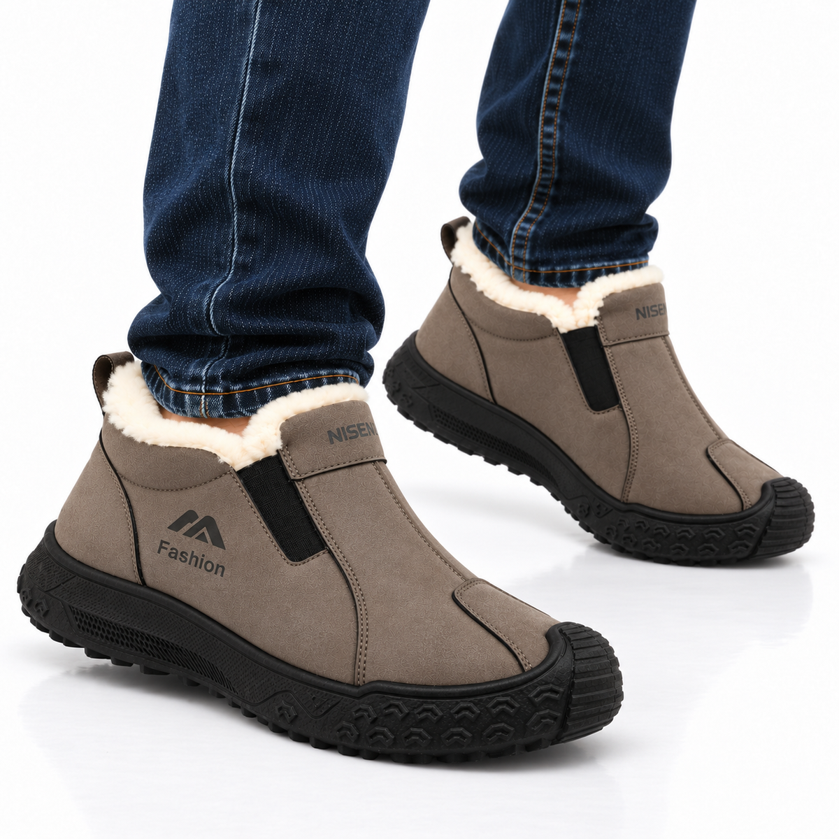 Heren Gevoerde Winterschoenen Instap Warm Suèdelook Antislip Zool Winter