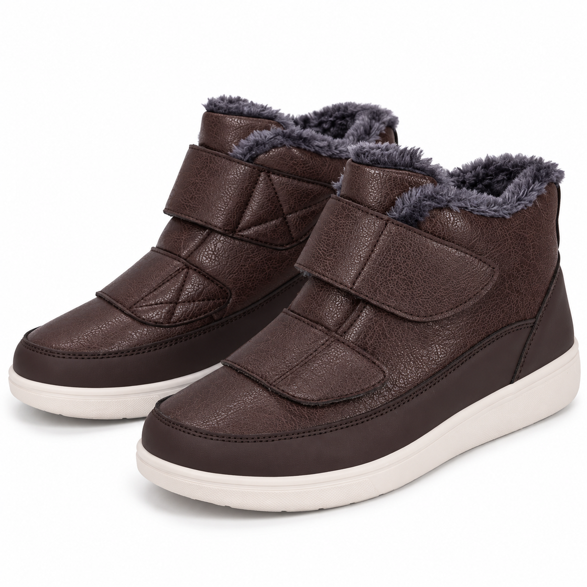 Dames Winter Enkelboots Extra Breed Pluche Voering Dubbele Klittenband