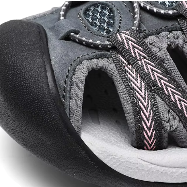 Dames Sandalen Leer Lichtgewicht Antislip Dempende Zool Verstelbare Klittenband Zomer Strand